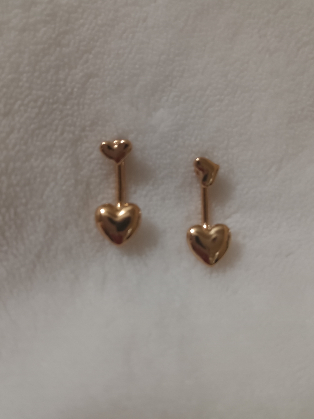 Gold Heart Drop Earrings - Dainty Women Jewelry